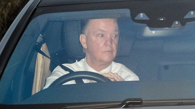 Van Gaal arriving today at Manchester United's Carrington training ground Photo- Manchester Evening News Syndication